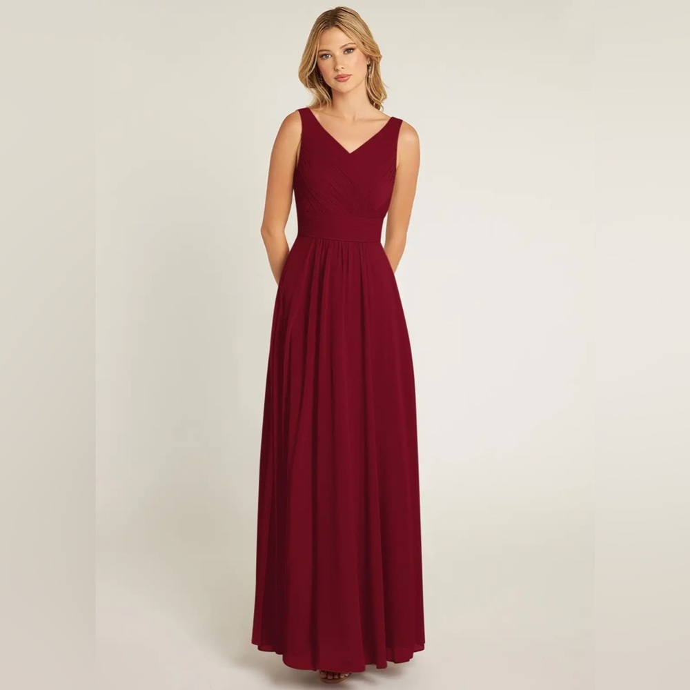 Azazie Pierrette Burgundy Maxi Dress